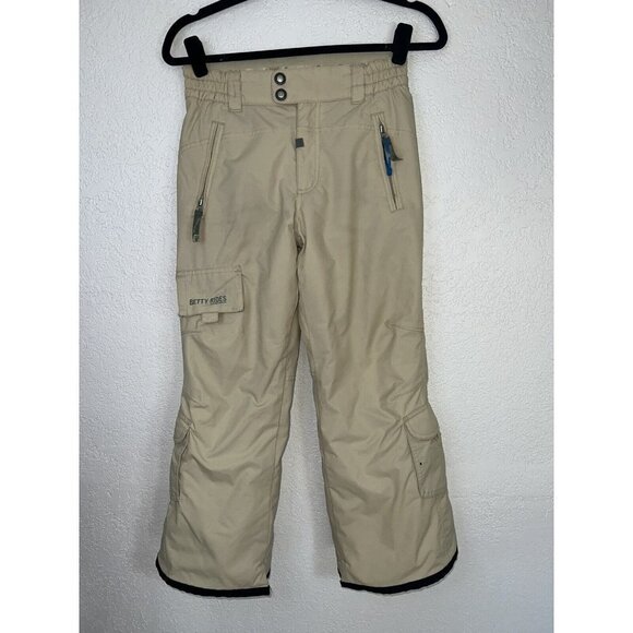 Betty Rides Youth Snowboard Pants Girls 10/12 Medium Tan Color Waterproof F1 - Picture 2 of 10